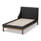 Baxton Studio Louvain Grey Upholstered Walnut-Finished Twin Sized Platform Bed 146-8153 - alternate 7